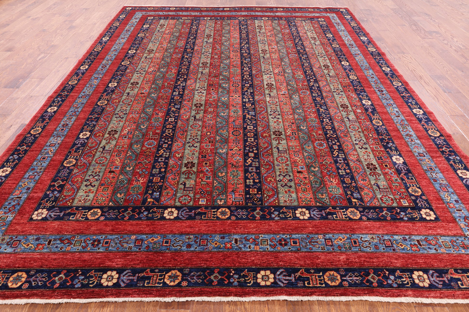 Shall Persian Gabbeh Hand Knotted Wool Area Rug - 9' 2" X 11' 7" - Golden Nile