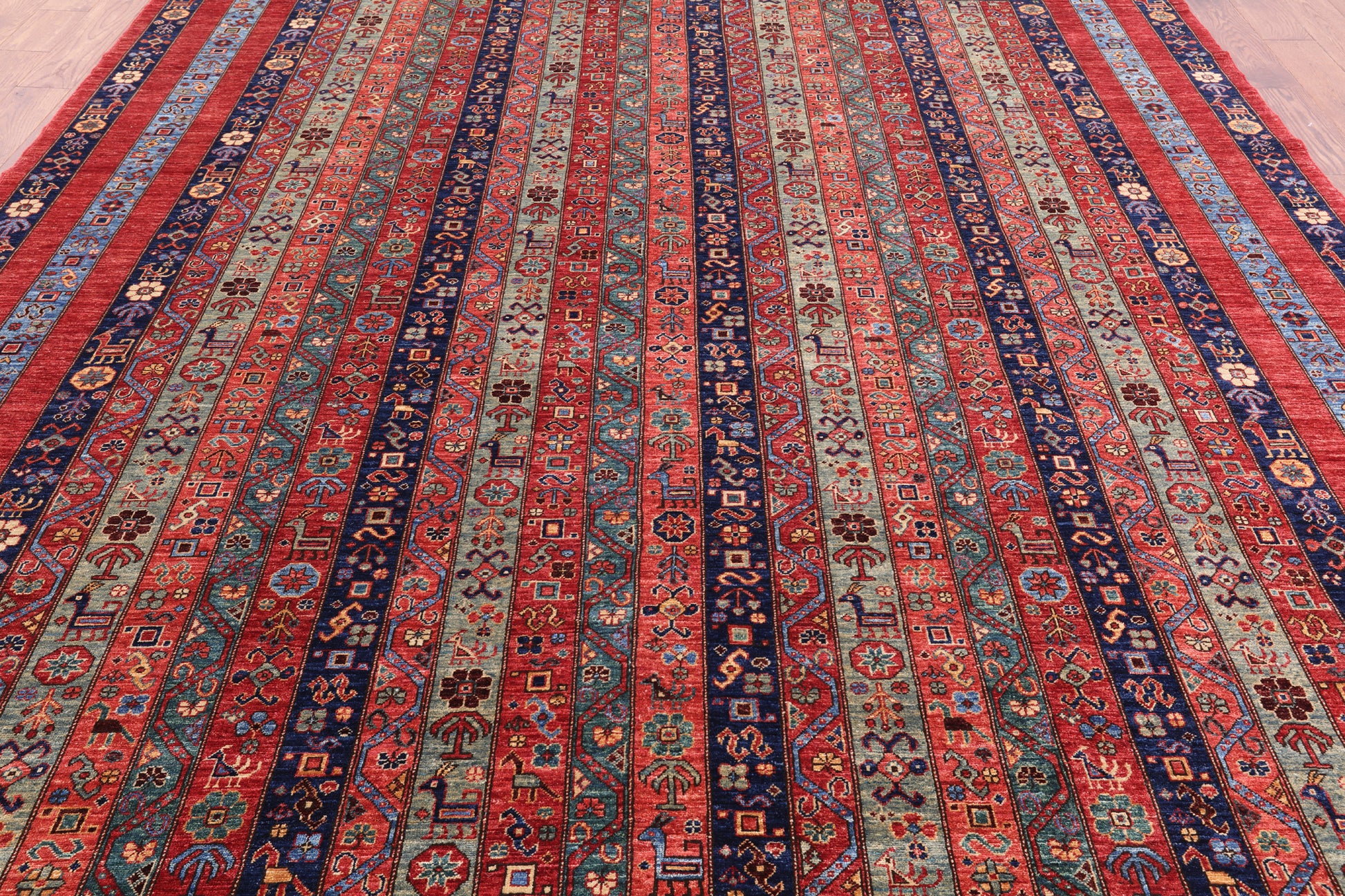 Shall Persian Gabbeh Hand Knotted Wool Area Rug - 9' 2" X 11' 7" - Golden Nile