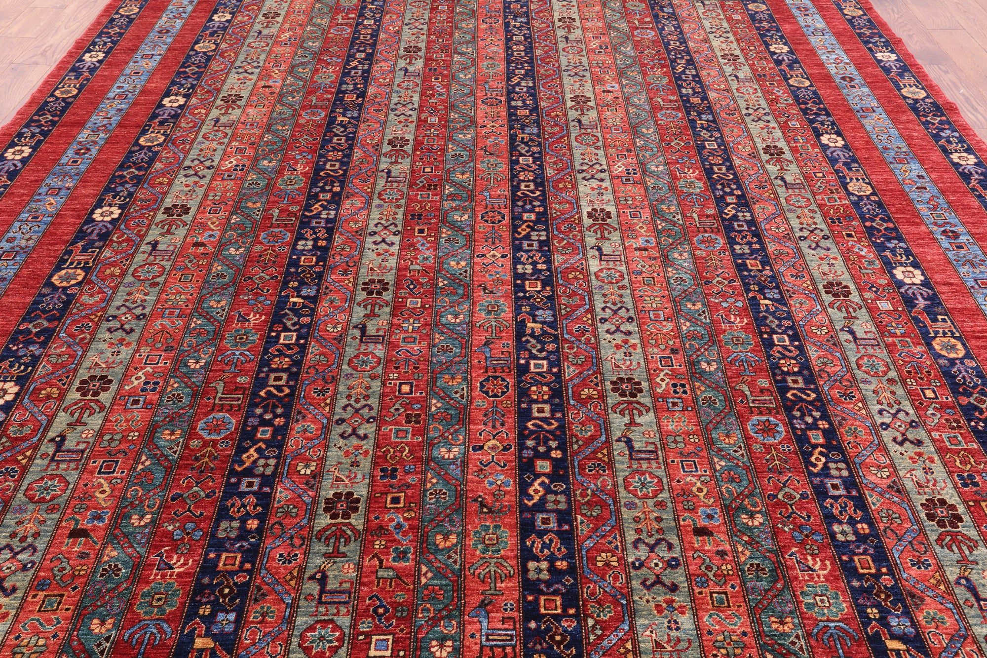 Shall Persian Gabbeh Hand Knotted Wool Area Rug - 9' 2" X 11' 7" - Golden Nile