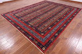 Shall Persian Gabbeh Hand Knotted Wool Area Rug - 9' 2" X 11' 7" - Golden Nile