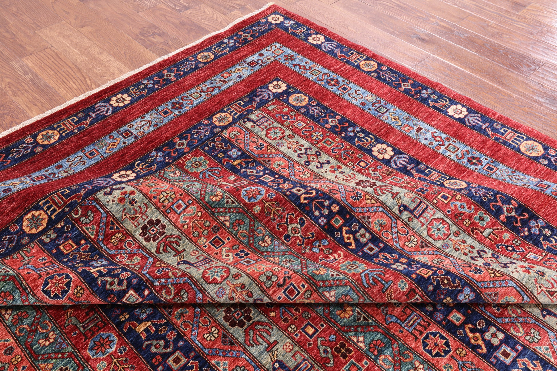 Shall Persian Gabbeh Hand Knotted Wool Area Rug - 9' 2" X 11' 7" - Golden Nile