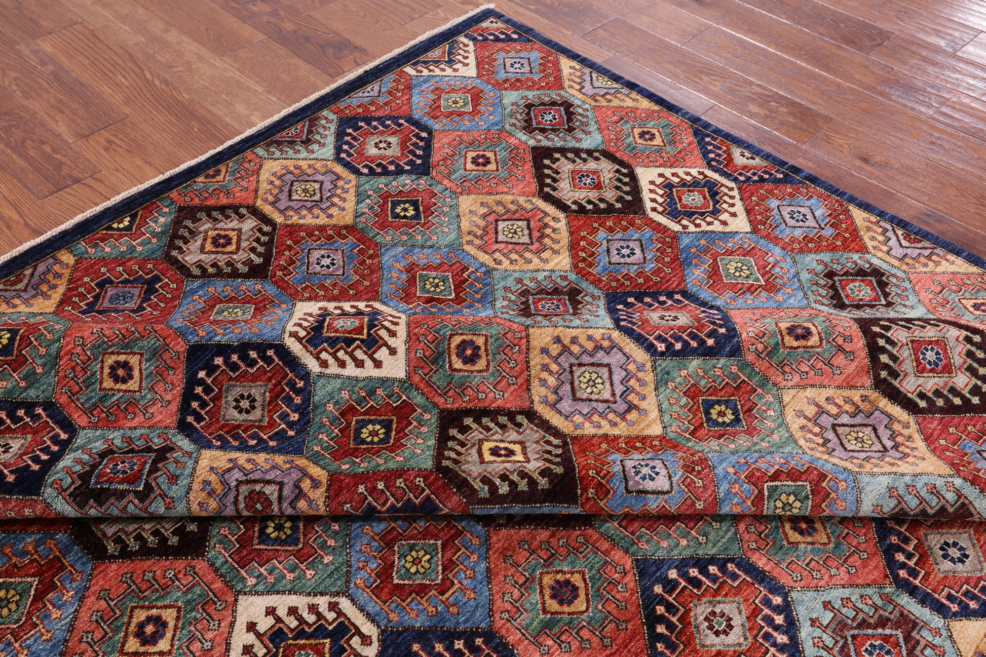 Tribal Persian Gabbeh Hand Knotted Wool Area Rug - 8' 0" X 9' 7" - Golden Nile