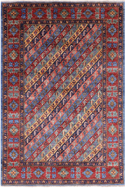 Shall Persian Gabbeh Hand Knotted Wool Area Rug - 5' 3" X 7' 9" - Golden Nile