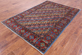 Shall Persian Gabbeh Hand Knotted Wool Area Rug - 5' 3" X 7' 9" - Golden Nile