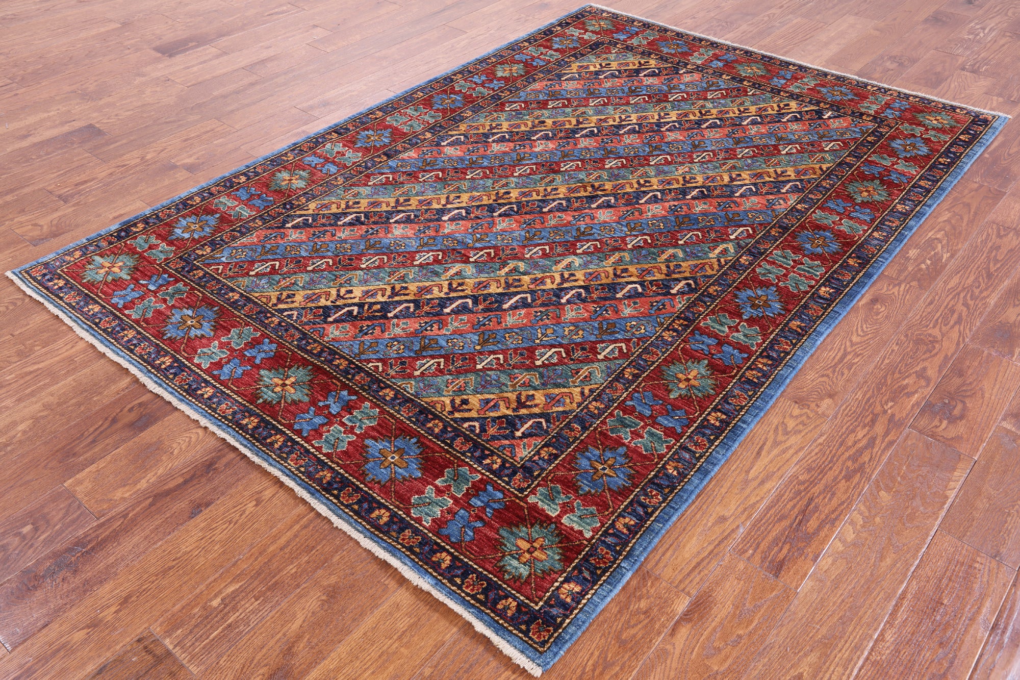 Shall Persian Gabbeh Hand Knotted Wool Area Rug - 5' 3" X 7' 9" - Golden Nile