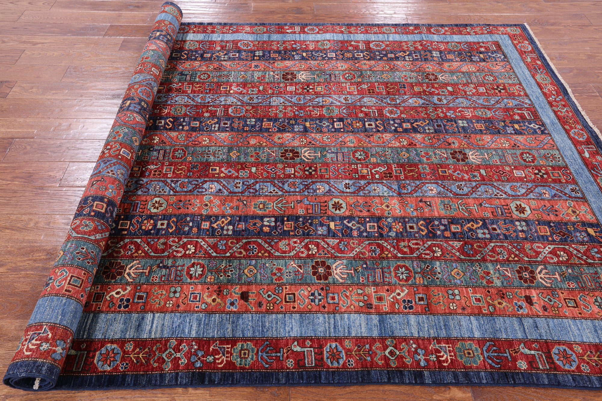 Shall Persian Gabbeh Hand Knotted Wool Area Rug - 6' 2" X 8' 9" - Golden Nile
