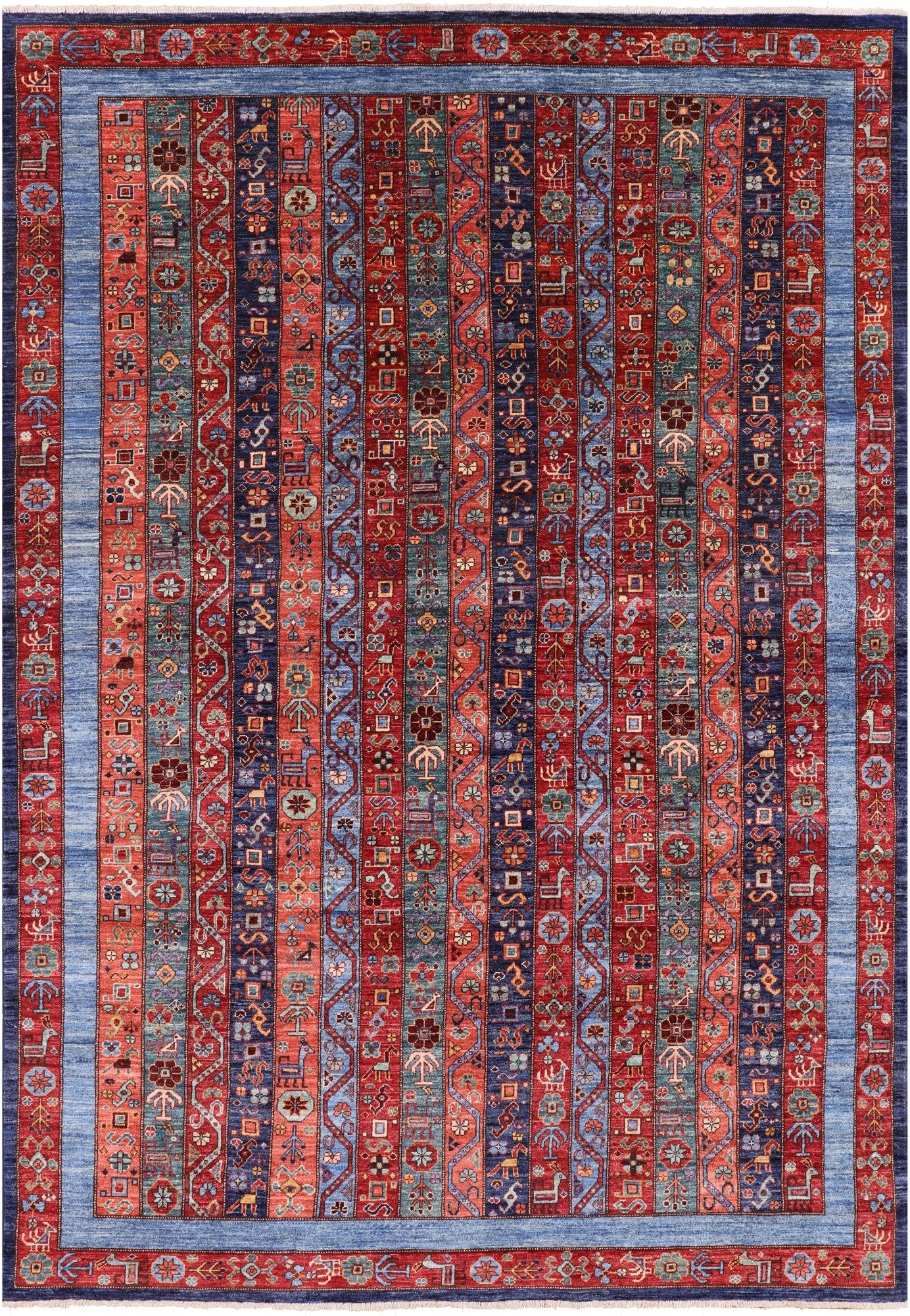 Shall Persian Gabbeh Hand Knotted Wool Area Rug - 6' 2" X 8' 9" - Golden Nile