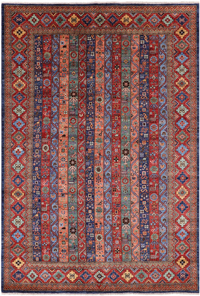Shall Persian Gabbeh Handmade Wool Area Rug - 6' 0" X 8' 11" - Golden Nile