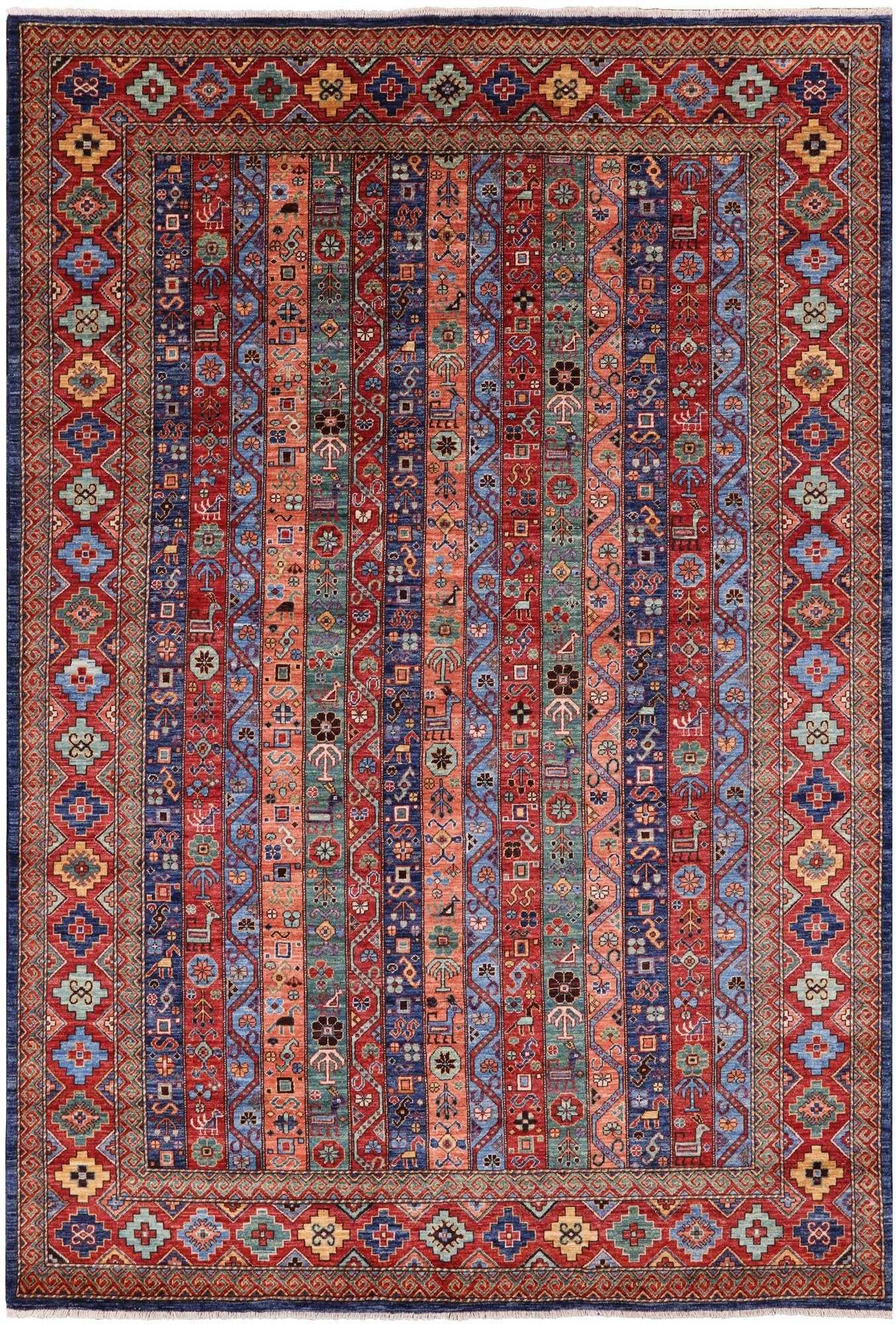 Shall Persian Gabbeh Handmade Wool Area Rug - 6' 0" X 8' 11" - Golden Nile
