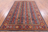 Shall Persian Gabbeh Handmade Wool Area Rug - 6' 0" X 8' 11" - Golden Nile