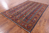 Shall Persian Gabbeh Handmade Wool Area Rug - 6' 0" X 8' 11" - Golden Nile