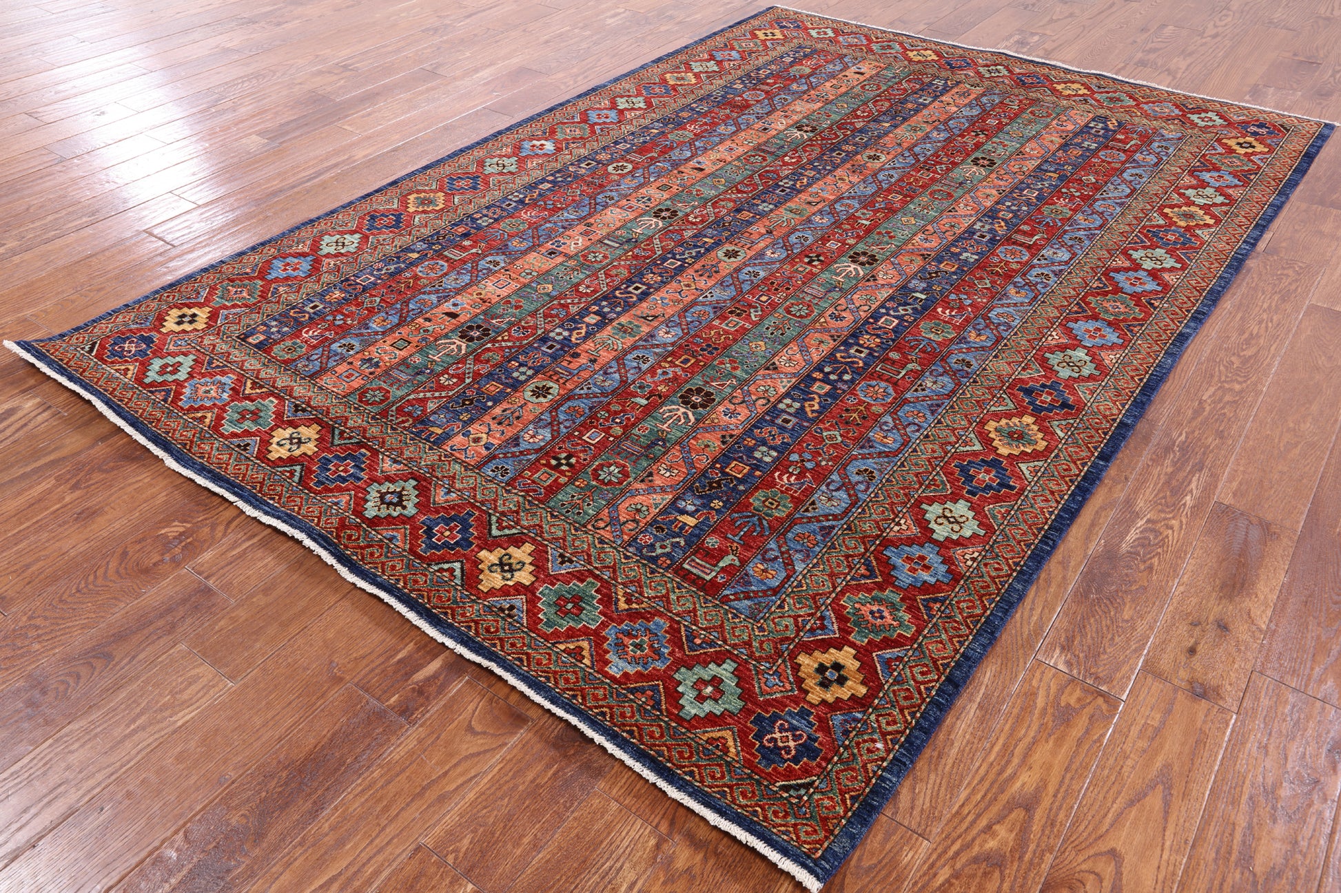 Shall Persian Gabbeh Handmade Wool Area Rug - 6' 0" X 8' 11" - Golden Nile