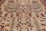Ivory Persian Ziegler Hand Knotted Wool Area Rug - 10' 2" X 13' 9" - Golden Nile