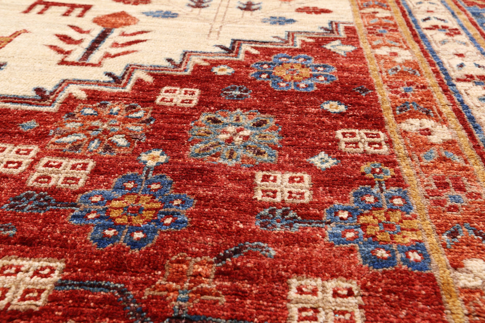 Ivory Persian Ziegler Hand Knotted Wool Area Rug - 10' 2" X 13' 9" - Golden Nile