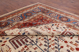Ivory Persian Ziegler Hand Knotted Wool Area Rug - 10' 2" X 13' 9" - Golden Nile