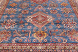 Blue Super Kazak Handmade Wool Area Rug - 9' 0" X 12' 3" - Golden Nile