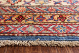 Blue Super Kazak Handmade Wool Area Rug - 9' 0" X 12' 3" - Golden Nile
