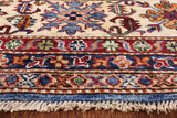 Blue Super Kazak Hand Knotted Wool Area Rug - 8' 0" X 9' 8" - Golden Nile