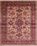 Super Kazak Hand Knotted Wool Area Rug - 8' 3" X 9' 9" - Golden Nile