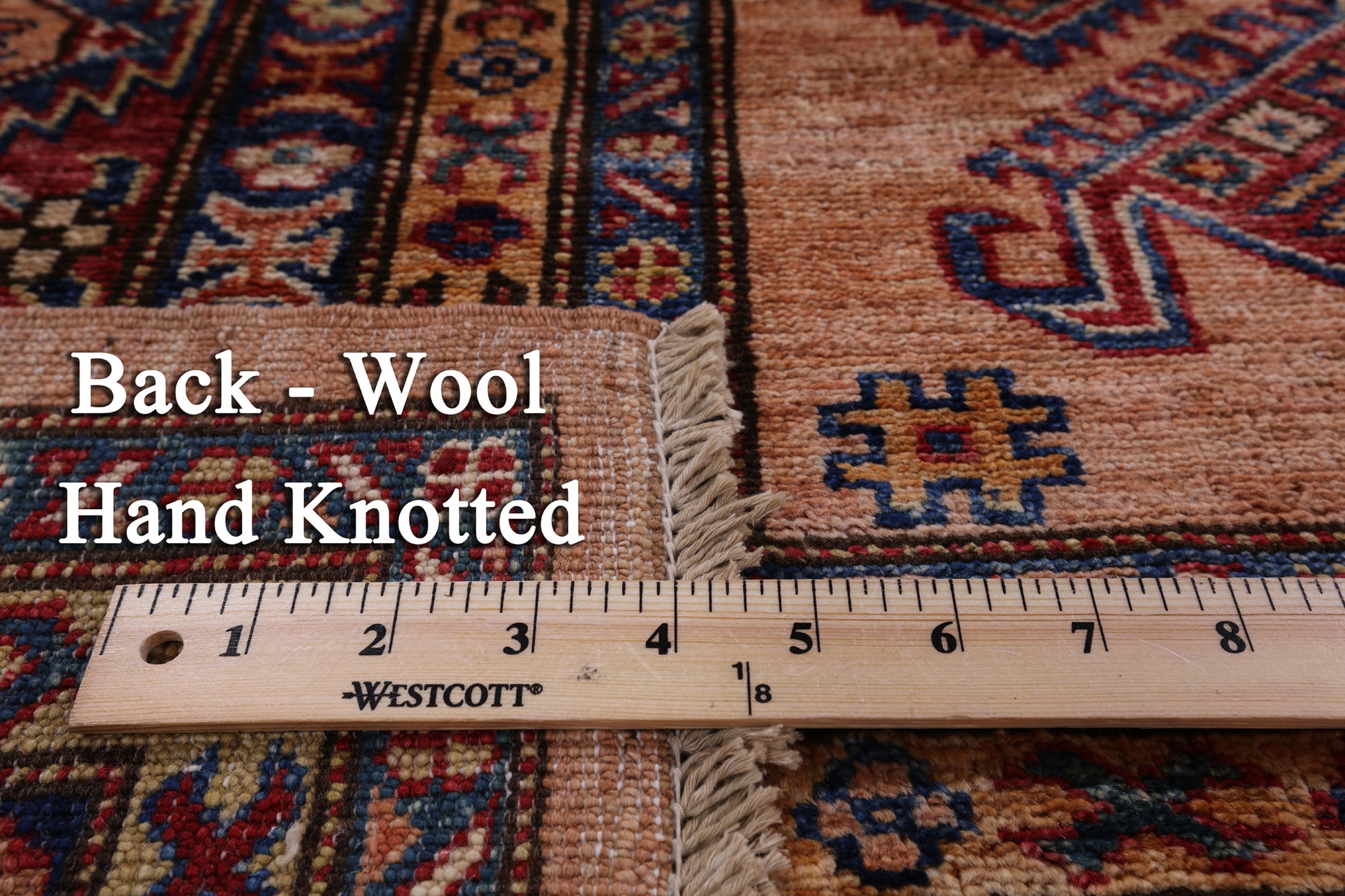 Super Kazak Hand Knotted Wool Area Rug - 8' 3" X 9' 9" - Golden Nile