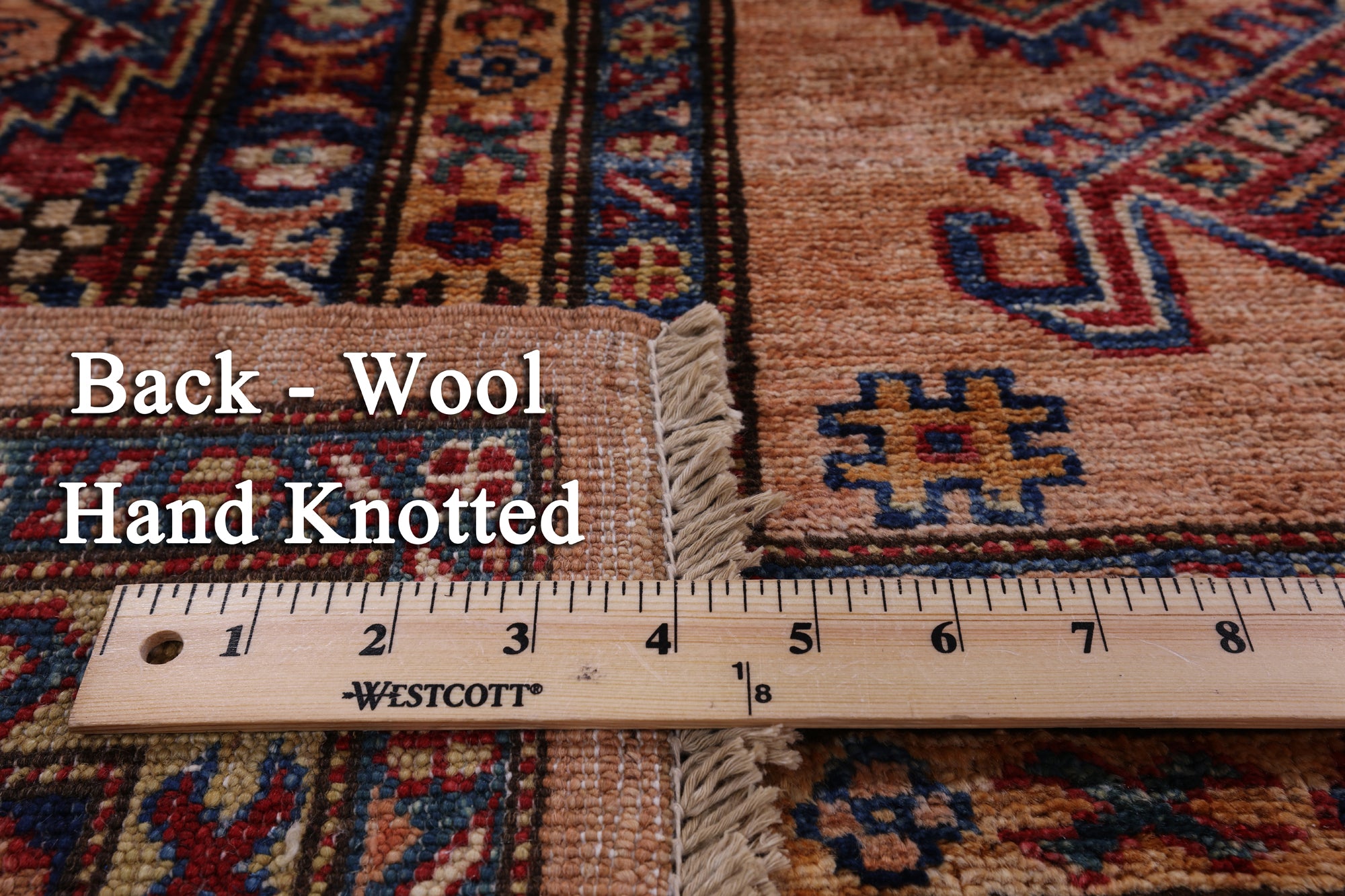 Super Kazak Hand Knotted Wool Area Rug - 8' 3" X 9' 9" - Golden Nile