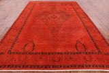 Orange Full Pile Overdyed Hand Knotted Wool Area Rug - 8' 10" X 11' 10" - Golden Nile