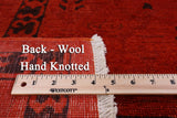 Orange Full Pile Overdyed Hand Knotted Wool Area Rug - 8' 10" X 11' 10" - Golden Nile
