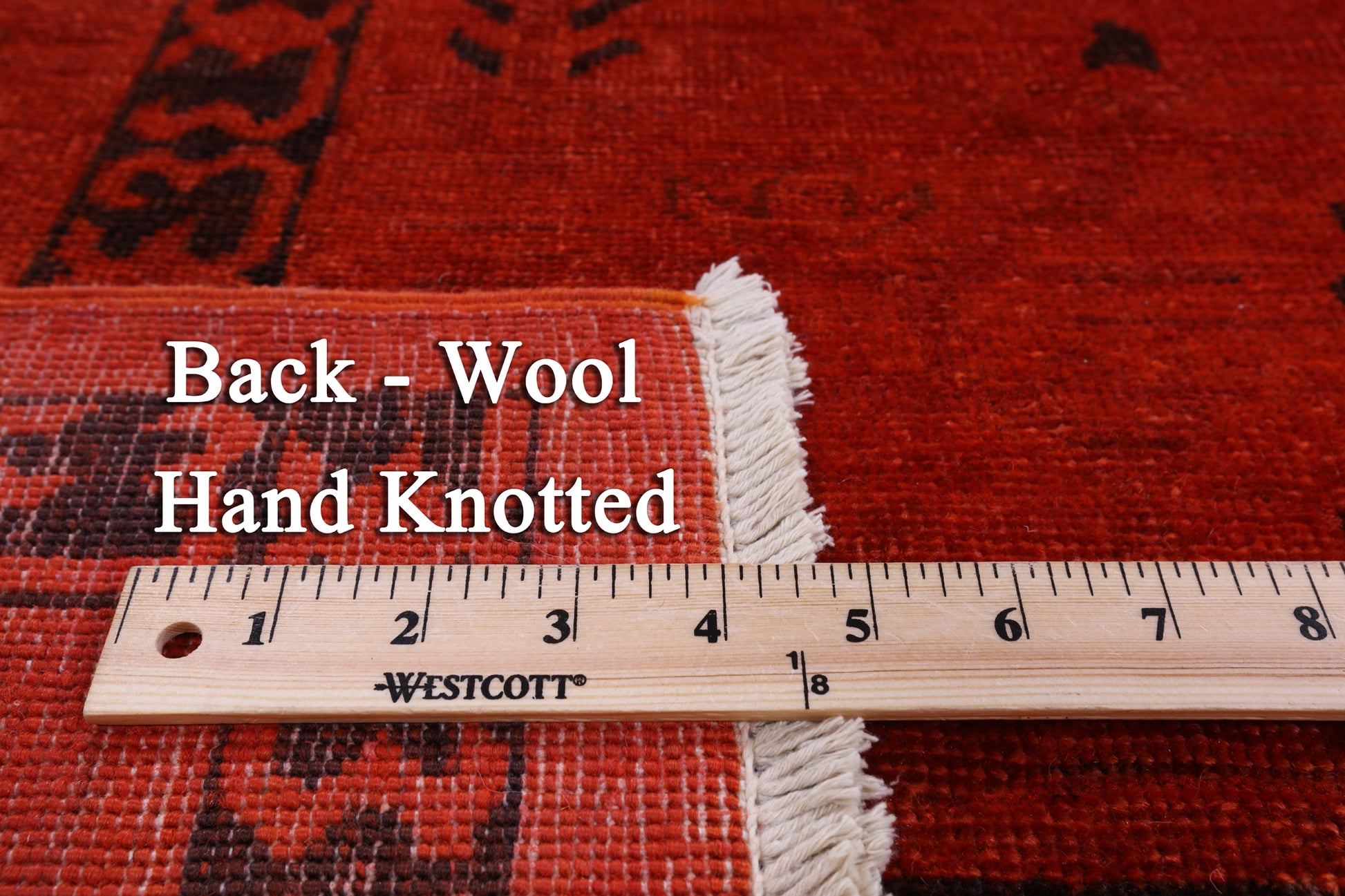 Orange Full Pile Overdyed Hand Knotted Wool Area Rug - 8' 10" X 11' 10" - Golden Nile