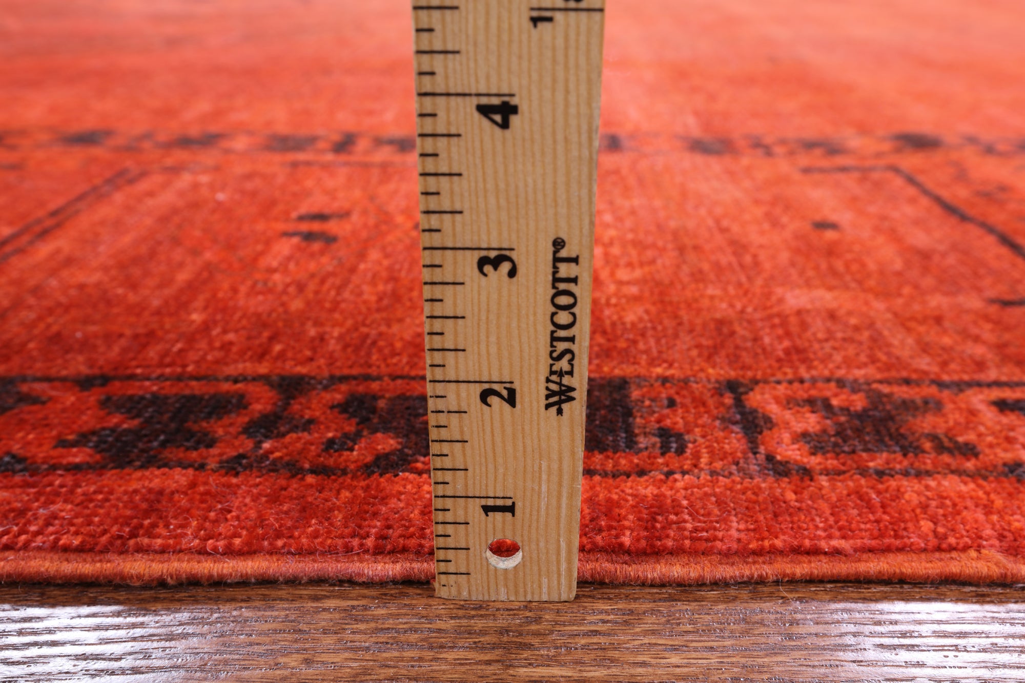 Orange Full Pile Overdyed Hand Knotted Wool Area Rug - 8' 10" X 11' 10" - Golden Nile
