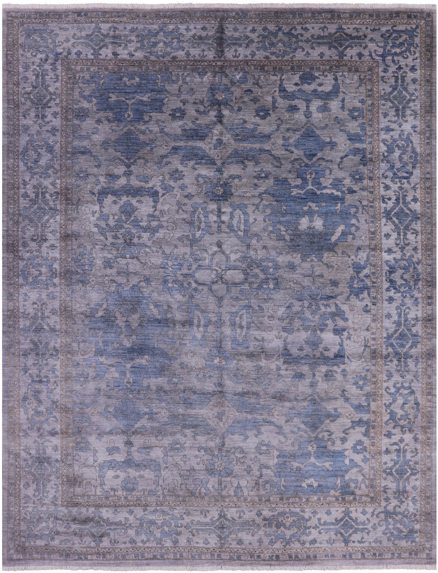 Grey Persian Fine Serapi Handmade Wool Area Rug - 8' 1" X 10' 3" - Golden Nile