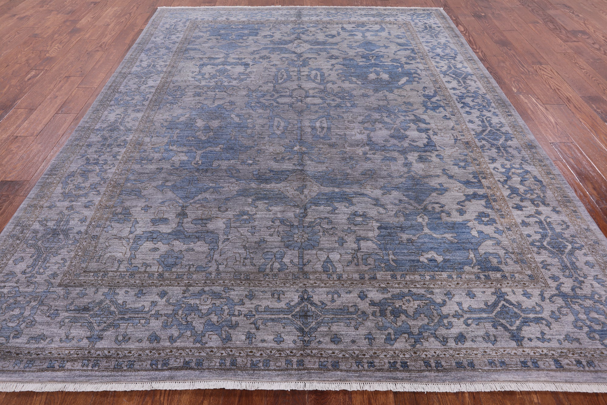 Grey Persian Fine Serapi Handmade Wool Area Rug - 8' 1" X 10' 3" - Golden Nile