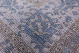 Grey Persian Fine Serapi Handmade Wool Area Rug - 8' 1" X 10' 3" - Golden Nile