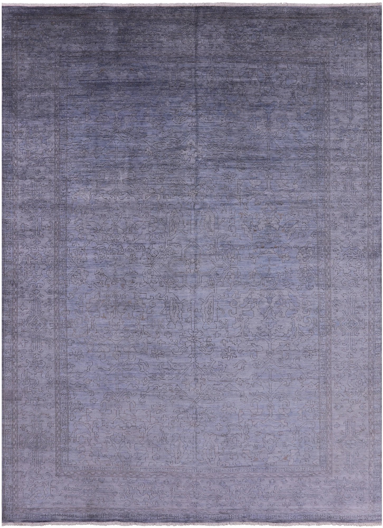 Carved Full Pile Overdyed Handmade Wool Area Rug - 9' 10" X 13' 7" - Golden Nile