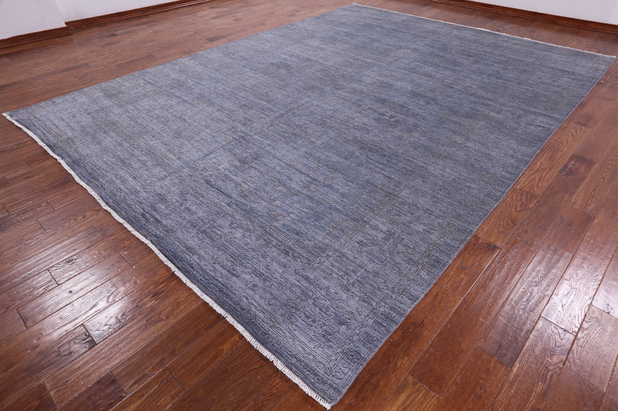 Carved Full Pile Overdyed Handmade Wool Area Rug - 9' 10" X 13' 7" - Golden Nile