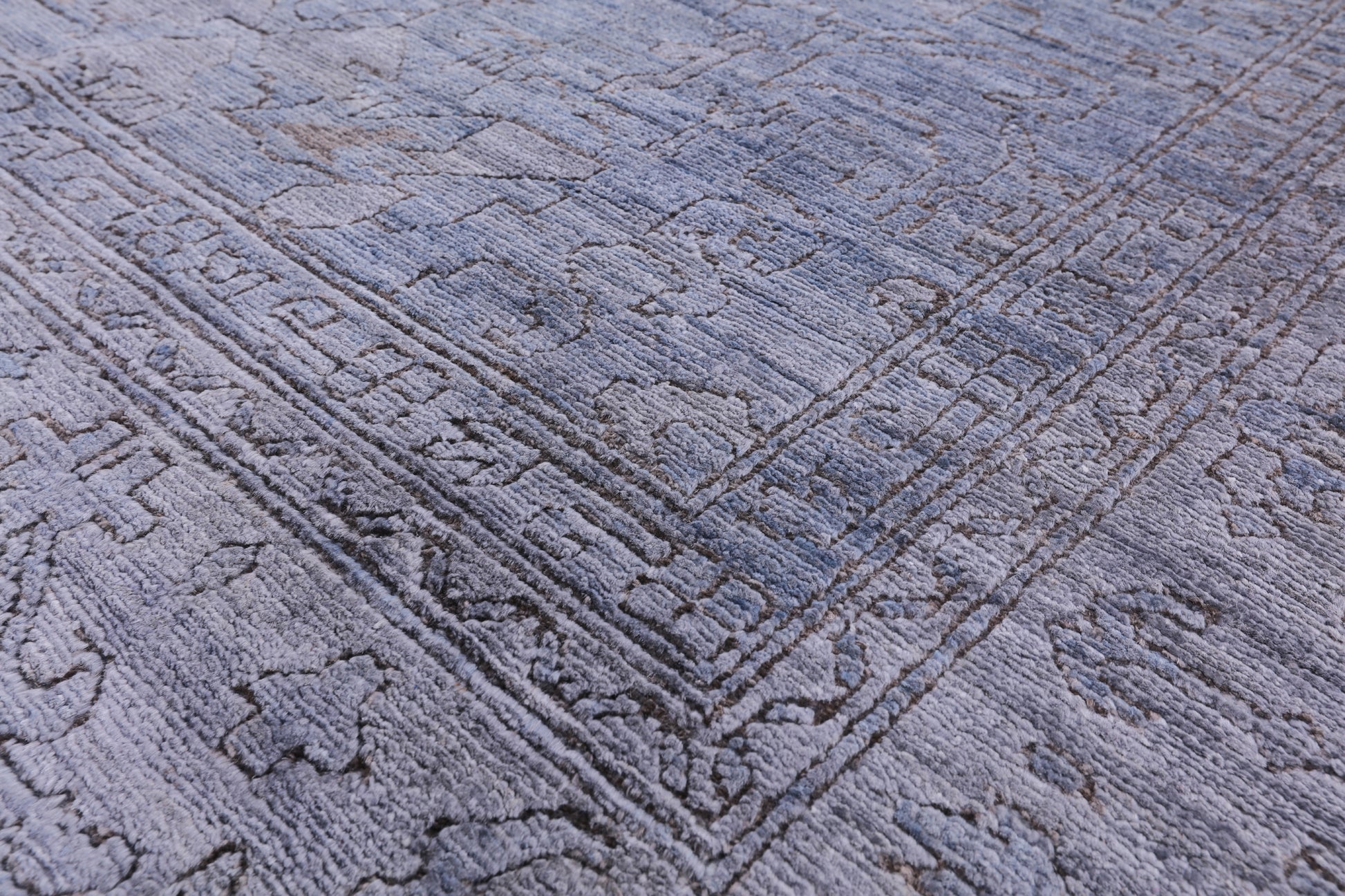 Carved Full Pile Overdyed Handmade Wool Area Rug - 9' 10" X 13' 7" - Golden Nile