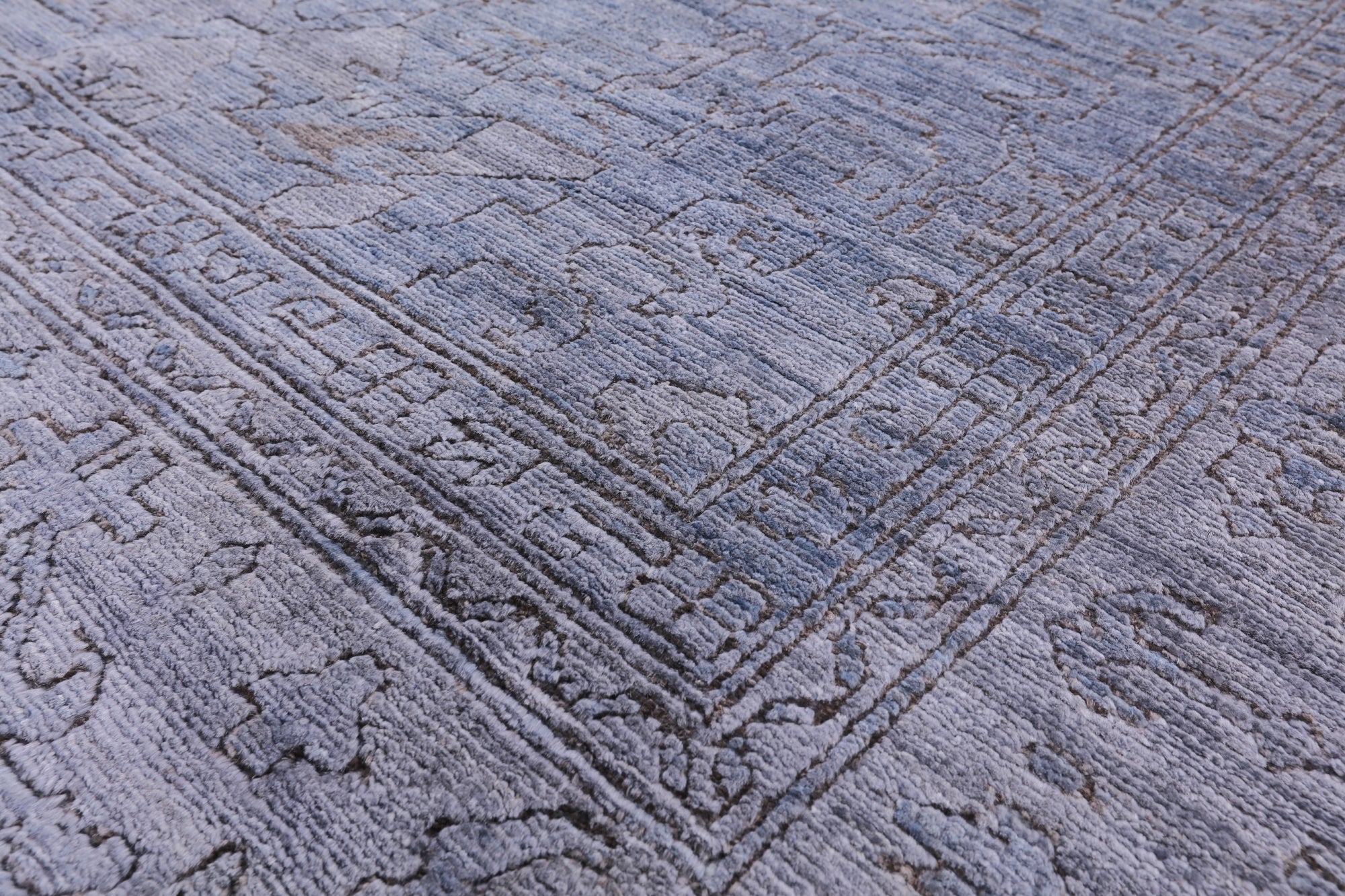 Carved Full Pile Overdyed Handmade Wool Area Rug - 9' 10" X 13' 7" - Golden Nile