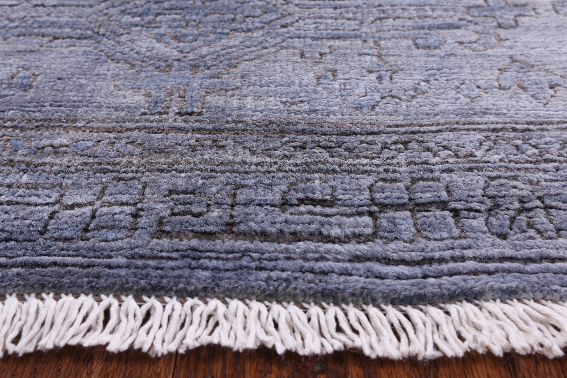 Carved Full Pile Overdyed Handmade Wool Area Rug - 9' 10" X 13' 7" - Golden Nile