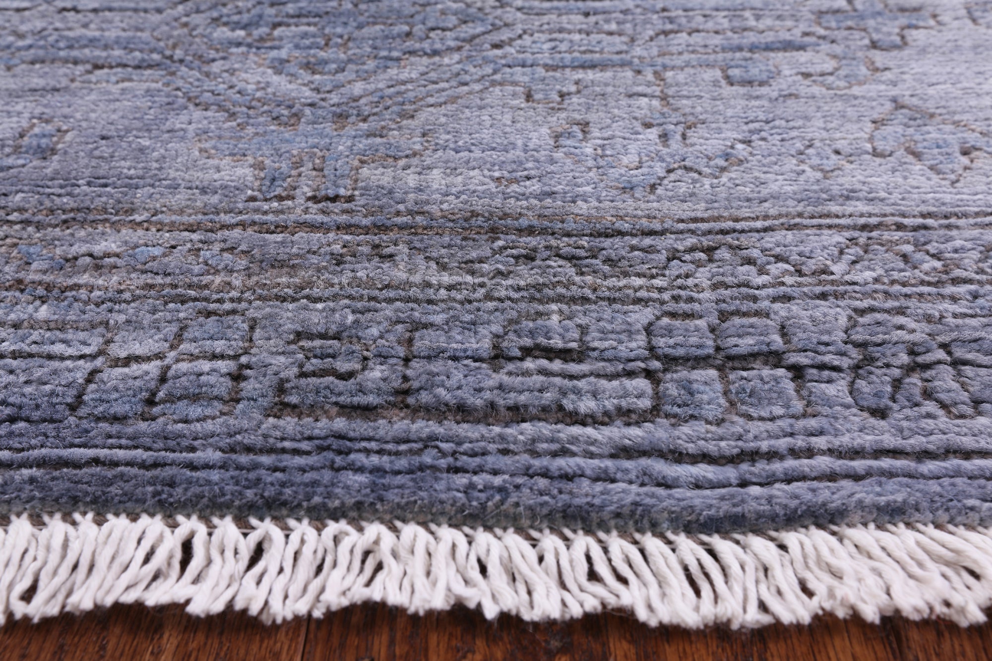 Carved Full Pile Overdyed Handmade Wool Area Rug - 9' 10" X 13' 7" - Golden Nile