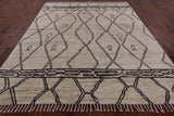 Ivory Tribal Moroccan Hand Knotted Wool Area Rug - 8' 4" X 10' 1" - Golden Nile