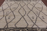 Ivory Tribal Moroccan Hand Knotted Wool Area Rug - 8' 4" X 10' 1" - Golden Nile