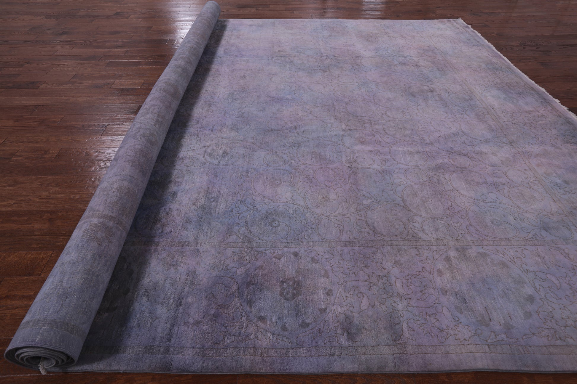 Full Pile Overdyed Hand Knotted Wool Area Rug - 12' 0" X 17' 10" - Golden Nile