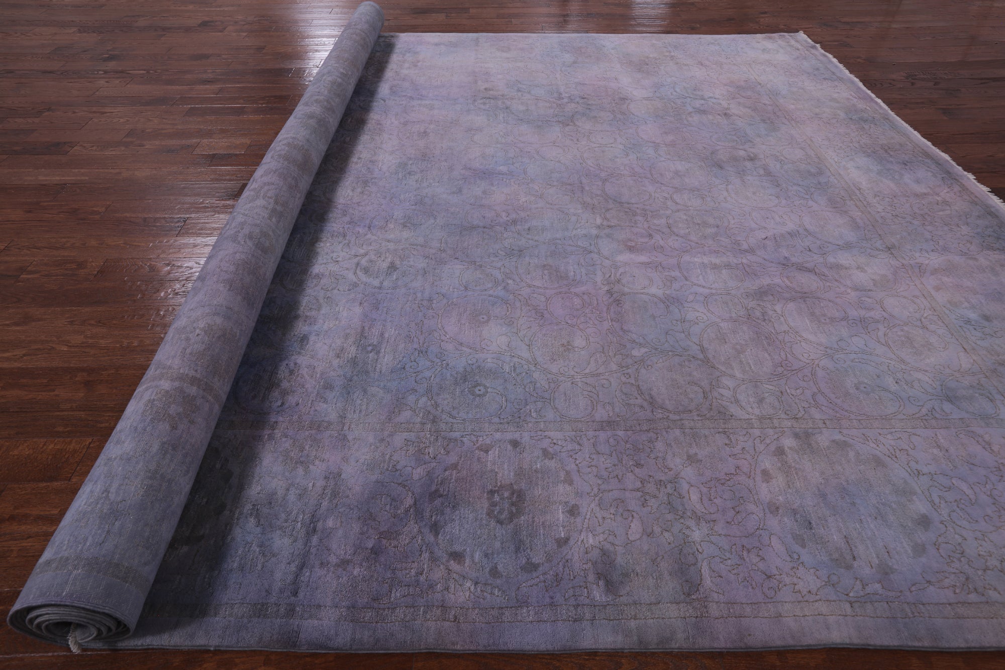 Full Pile Overdyed Hand Knotted Wool Area Rug - 12' 0" X 17' 10" - Golden Nile