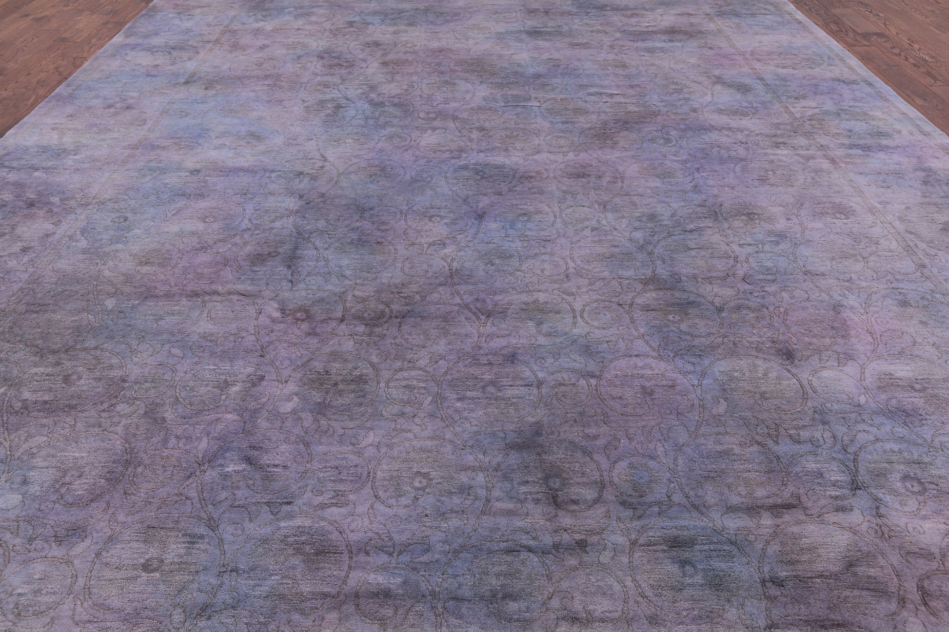 Full Pile Overdyed Hand Knotted Wool Area Rug - 12' 0" X 17' 10" - Golden Nile
