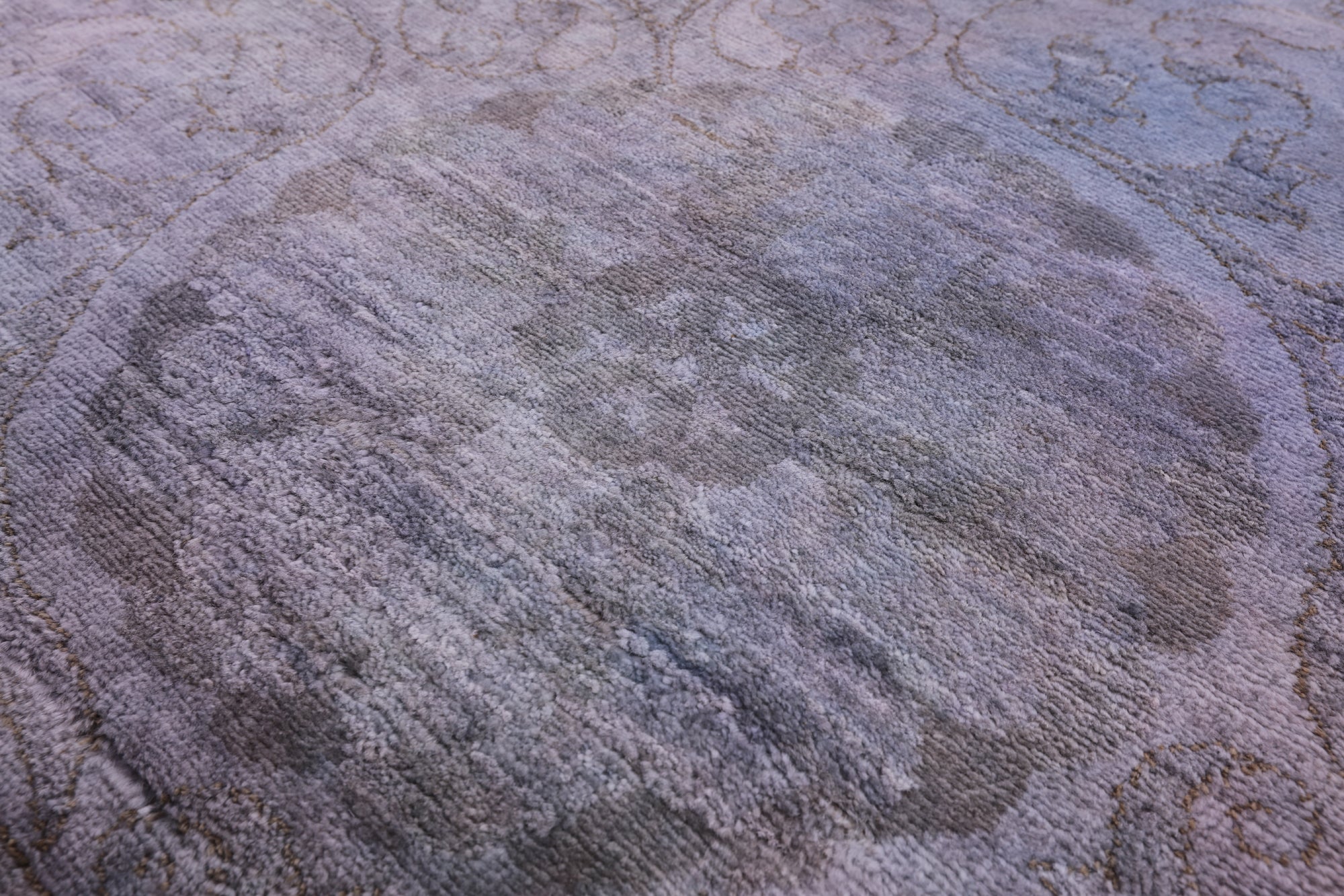 Full Pile Overdyed Hand Knotted Wool Area Rug - 12' 0" X 17' 10" - Golden Nile