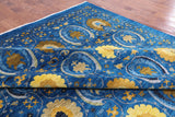 Blue William Morris Hand Knotted Wool Area Rug - 12' 1" X 15' 0" - Golden Nile