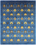 Blue William Morris Hand Knotted Wool Area Rug - 12' 1" X 15' 0" - Golden Nile