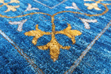 Blue William Morris Hand Knotted Wool Area Rug - 12' 1" X 15' 0" - Golden Nile