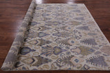 Ivory Contemporary Hand Knotted Wool & Silk Area Rug - 8' 1" X 10' 3" - Golden Nile