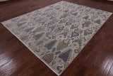 Ivory Contemporary Hand Knotted Wool & Silk Area Rug - 8' 1" X 10' 3" - Golden Nile
