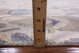 Ivory Contemporary Hand Knotted Wool & Silk Area Rug - 8' 1" X 10' 3" - Golden Nile